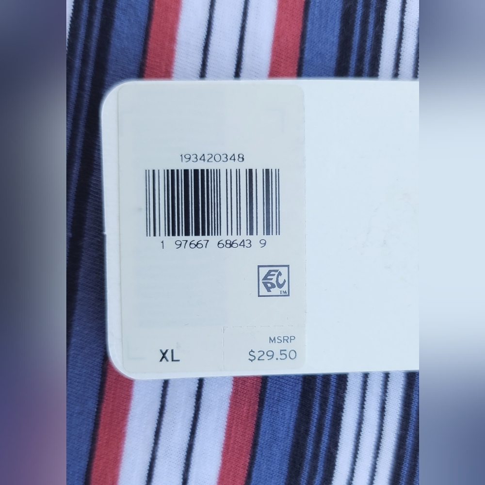 Men’s Levi’s Classic Pocket Striped Blue Red T-shirt - Size XL - Picture 7 of 17